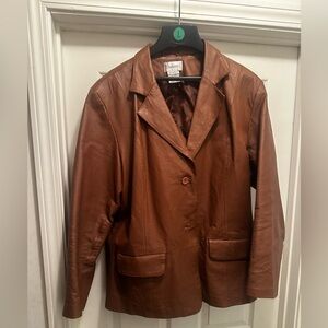 Leather Jacket size 24W; dresses any outfit up; Great Condition, Like New